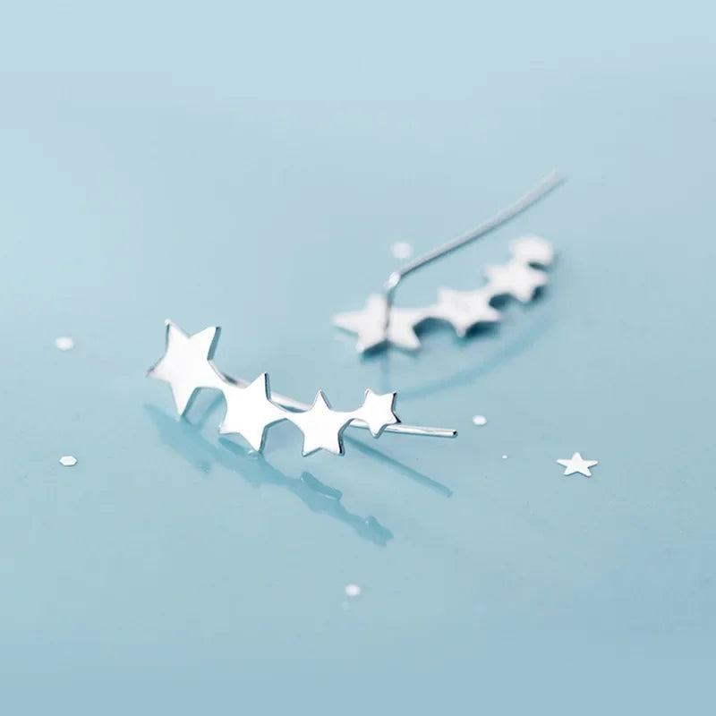Hypoallergenic Star Sequence Ear Climber Earrings