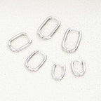 3-Pair Geometric Square Stainless Steel Hoop Earring Set