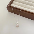 925 Sterling Silver Simple Pearl Pendant Necklace