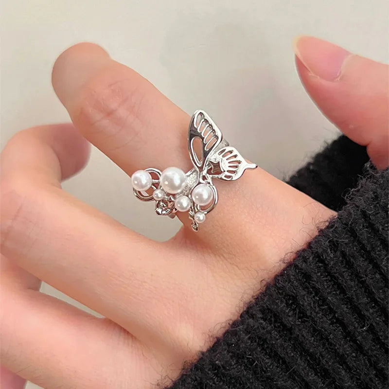 Irregular Shell Overlapping 925 Sterling Silver Ring