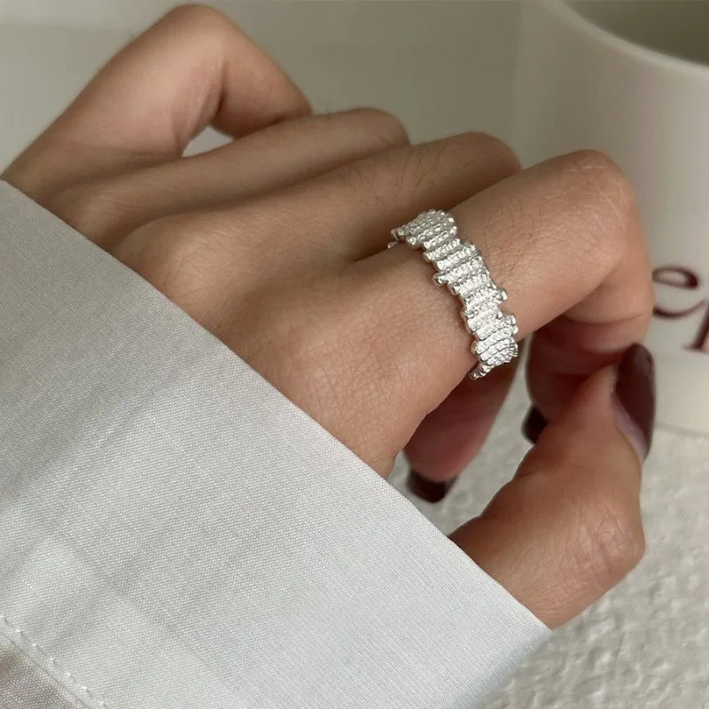 Irregular Shell Overlapping 925 Sterling Silver Ring