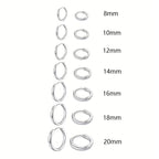 7-Pair Multi-Size Stainless Steel Huggie Hoop Earring Set