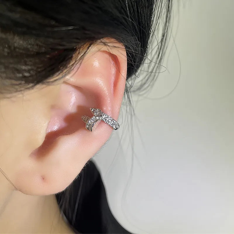 Geometric Zircon Non-Piercing Ear Cuff