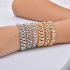Dahlia 14K Gold Plated Paperclip & Watch Strap Bracelet