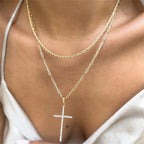 Vintage Geometric Crystal Multi-Tier Snake Chain Necklace