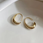 Geometric Gold-Tone U-Shape Hoop Earrings
