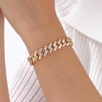 Dahlia 14K Gold Plated Paperclip & Watch Strap Bracelet