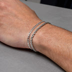 Nexus Stainless Steel Cuban and Rope Chain Bracelet Set