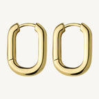 Geometric Gold-Tone U-Shape Hoop Earrings