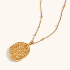 Retro Celestial Multi-Color Zircon Moon & Star Medallion Necklace