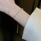 Soren Curved Wave Rhinestone Adjustable Bangle