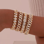 Dahlia 14K Gold Plated Paperclip & Watch Strap Bracelet