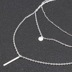 Triple Tier Gold Hollow Triangle Drop Necklace