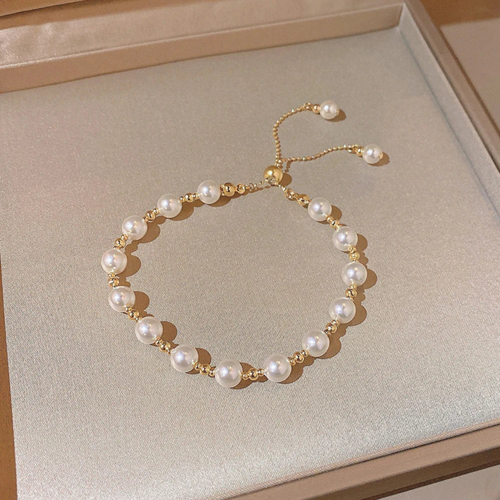 Serena Baroque Simulated Pearl Bangle Bracelet