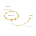Celine Minimalist Thin Chain Connected Finger Ring Bracelet
