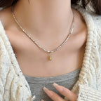 925 Sterling Silver Simple Pearl Pendant Necklace