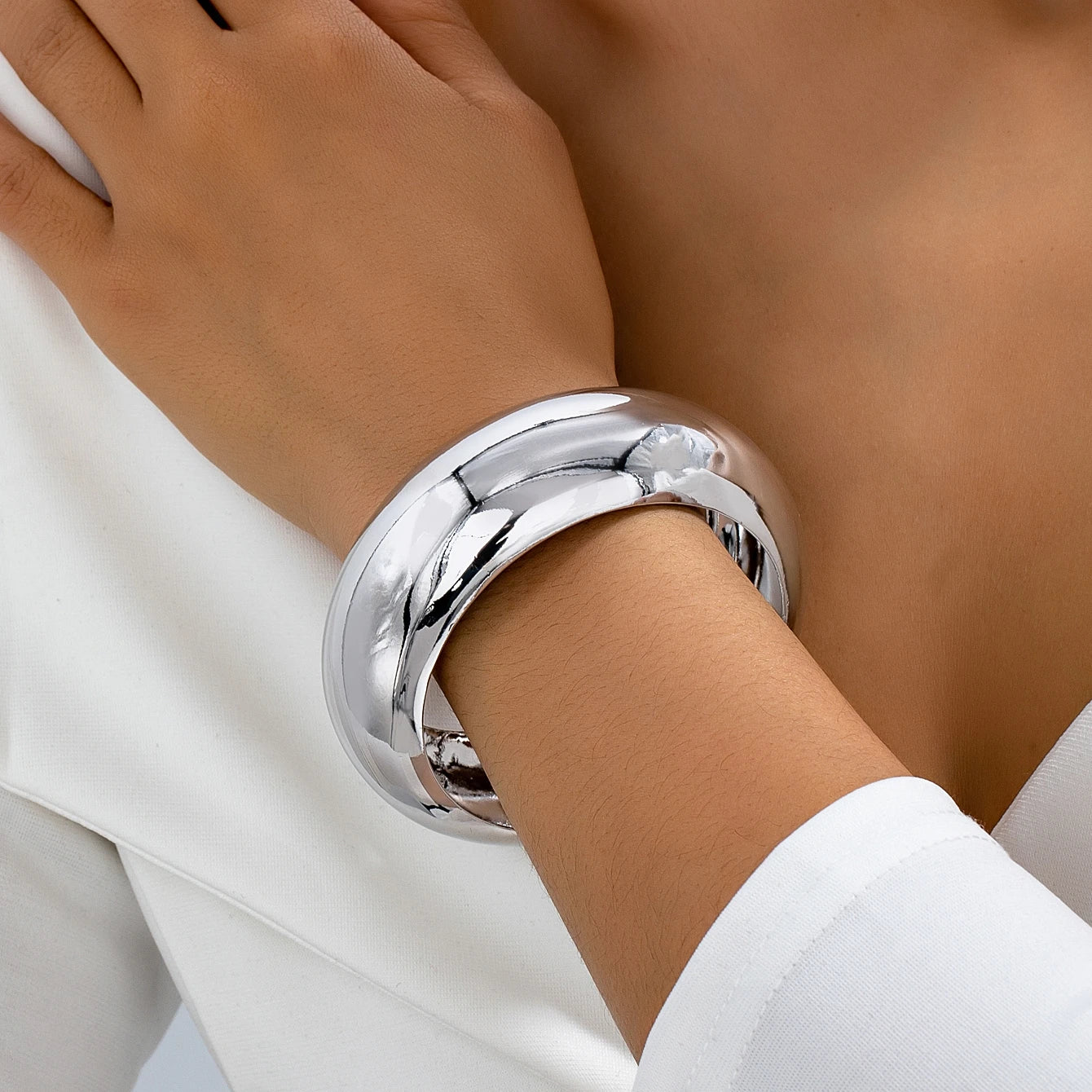 Marella Wide Smooth Surface Plain Cuff Bangle