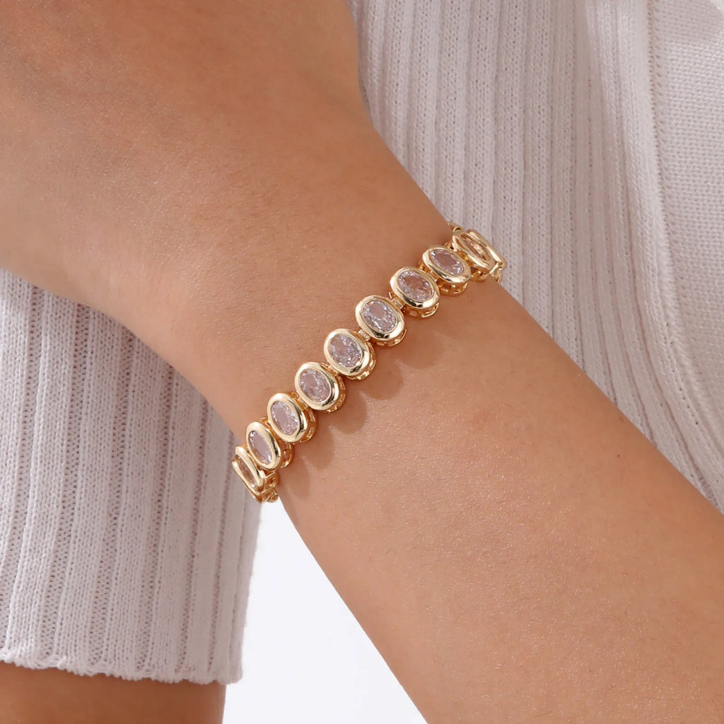 Dahlia 14K Gold Plated Paperclip & Watch Strap Bracelet