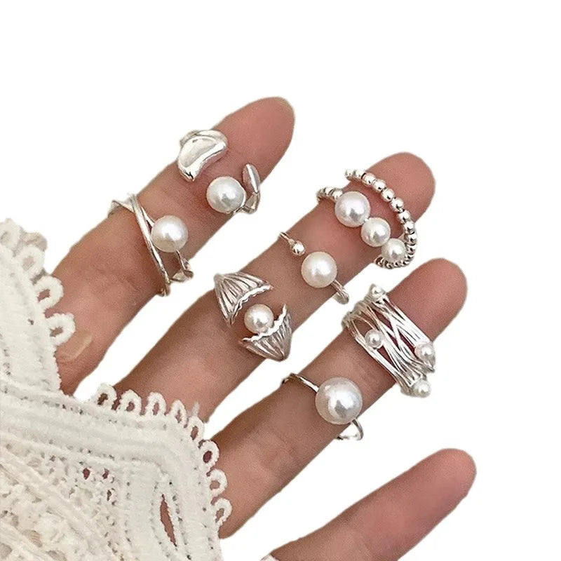 Irregular Shell Overlapping 925 Sterling Silver Ring
