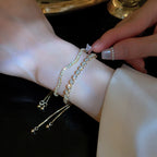 Soren Curved Wave Rhinestone Adjustable Bangle
