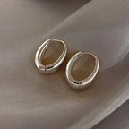 Geometric Gold-Tone U-Shape Hoop Earrings