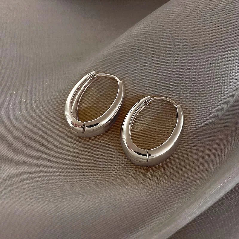 Geometric Gold-Tone U-Shape Hoop Earrings