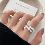 Irregular Shell Overlapping 925 Sterling Silver Ring