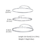 Nexus Stainless Steel Cuban and Rope Chain Bracelet Set