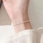 Chloe Minimalist Silver Wavy Chain Bracelet Set