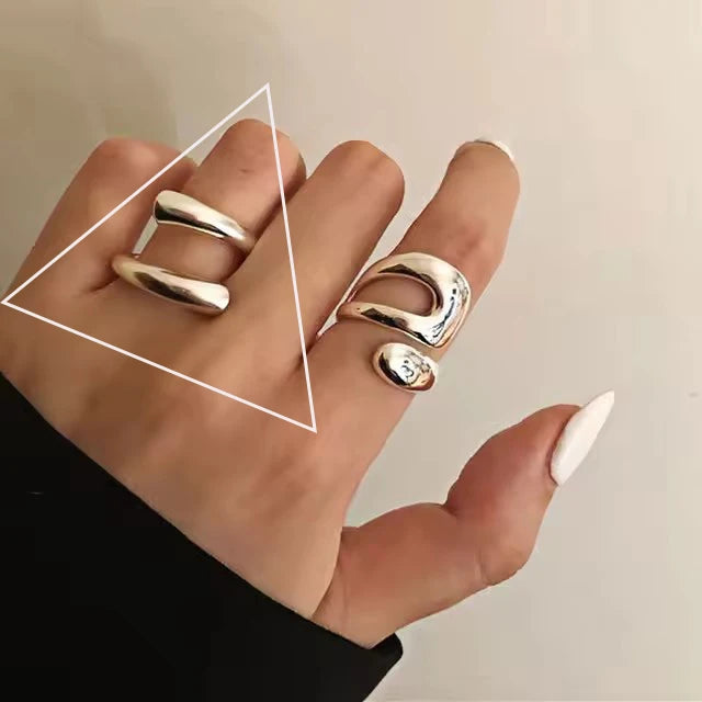 Irregular Shell Overlapping 925 Sterling Silver Ring