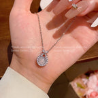 Cat's Eye Zircon Titanium Steel Clavicle Necklace