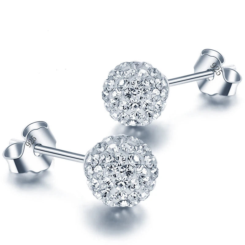 Micro Crystal Disco Ball Stud Earrings