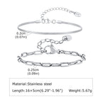 Nexus Stainless Steel Cuban and Rope Chain Bracelet Set