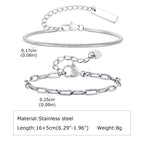 Nexus Stainless Steel Cuban and Rope Chain Bracelet Set