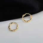 Geometric Gold-Tone U-Shape Hoop Earrings