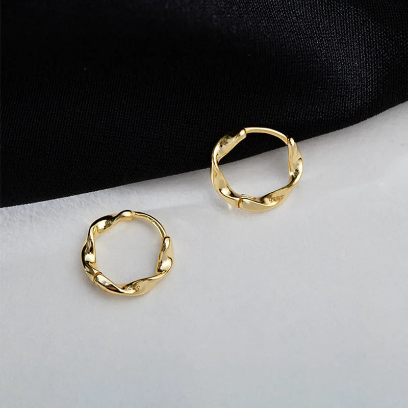 Geometric Gold-Tone U-Shape Hoop Earrings