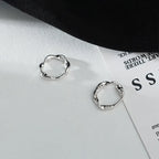 Geometric Gold-Tone U-Shape Hoop Earrings