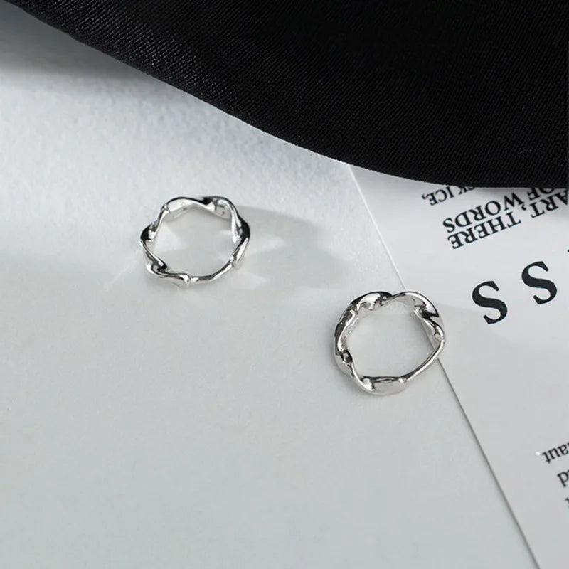 Geometric Gold-Tone U-Shape Hoop Earrings
