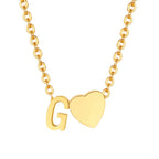 18K Gold Plated Petite Initial Heart Pendant Necklace