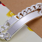 Kaelen 10mm Geometric Silver Link Bracelet