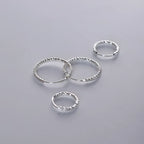 Shiny Geometric Silver-Tone Minimalist Hoop Earrings