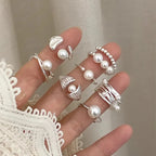 Irregular Shell Overlapping 925 Sterling Silver Ring