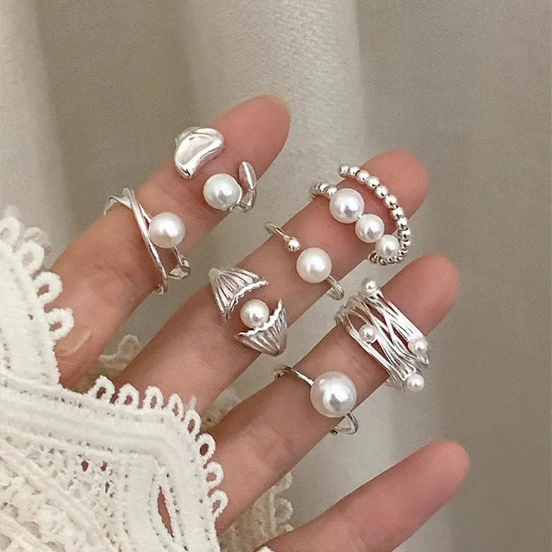 Irregular Shell Overlapping 925 Sterling Silver Ring