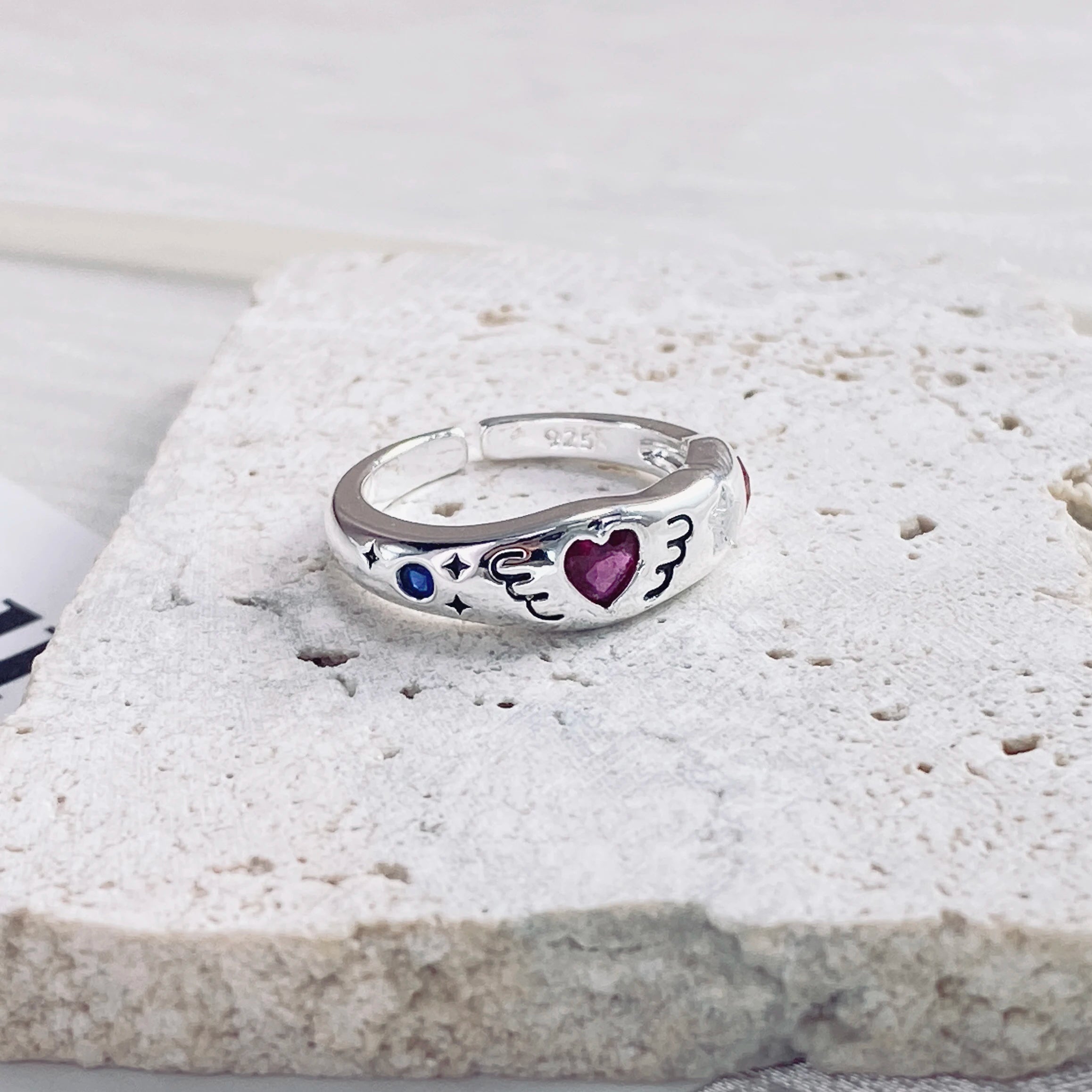 Irregular Shell Overlapping 925 Sterling Silver Ring