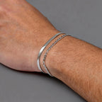 Nexus Stainless Steel Cuban and Rope Chain Bracelet Set