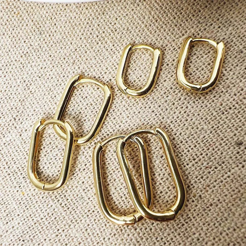 3-Pair Geometric Square Stainless Steel Hoop Earring Set