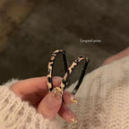 Leopard Print Large Round Hoop Earrings