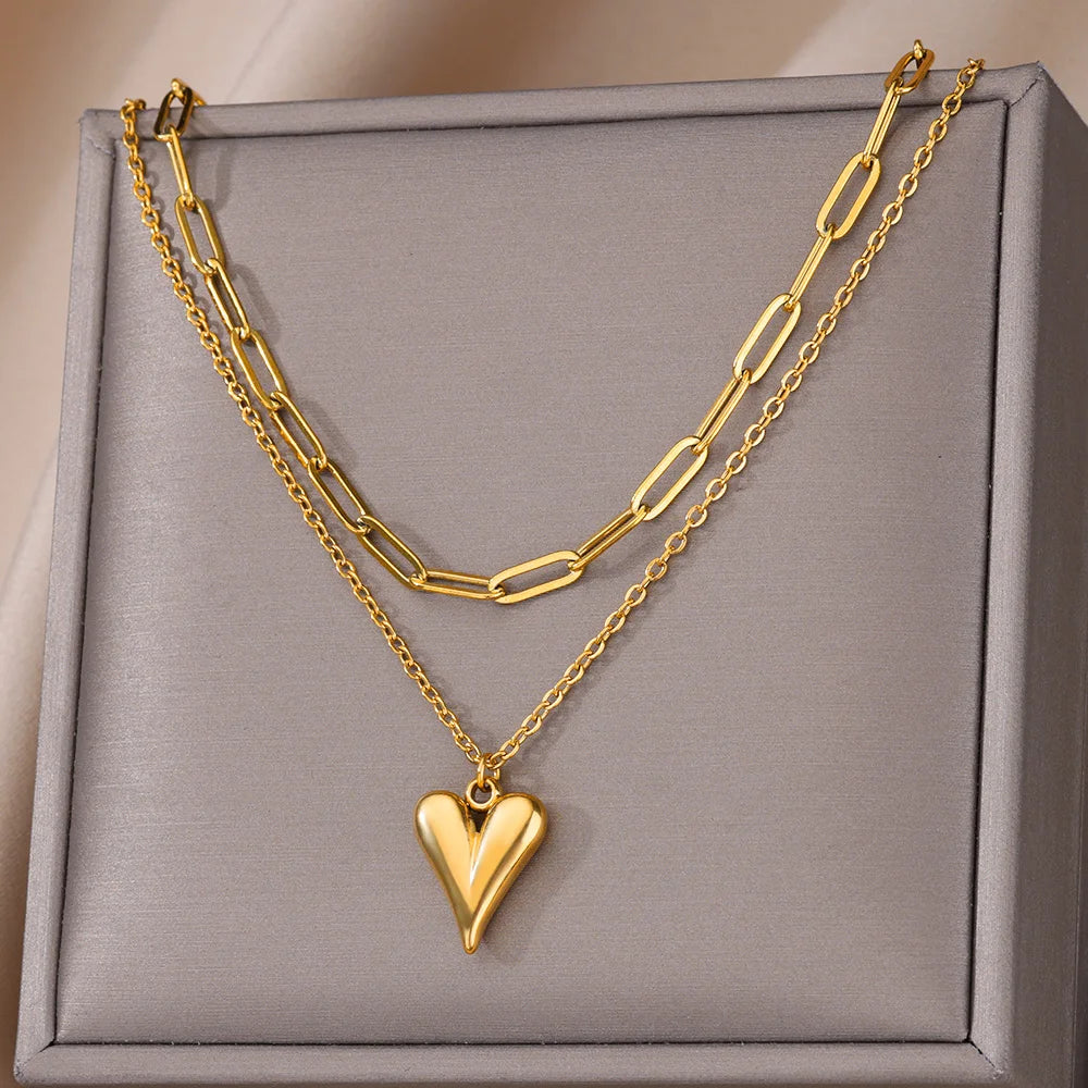 Artisan 316L Stainless Steel Sculpted Heart Choker