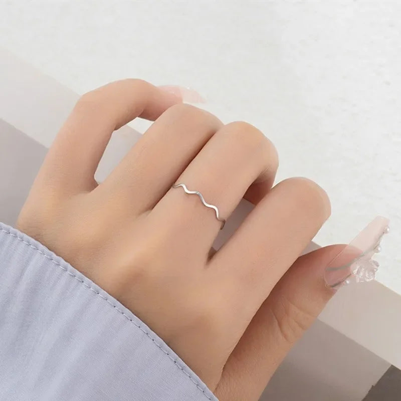 Wave 1mm Stainless Steel Stacking Ring