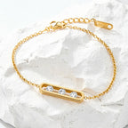 18K Gold Plated Moving CZ Necklace & Bracelet Set